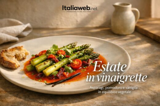 Asparagi con vinaigrette di pomodoro, basilico e vaniglia