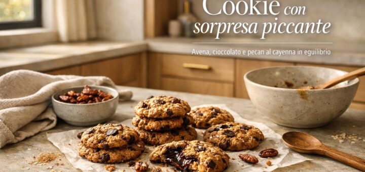 Biscotti avena e cioccolato con noci piccanti: la ricetta che sorprende
