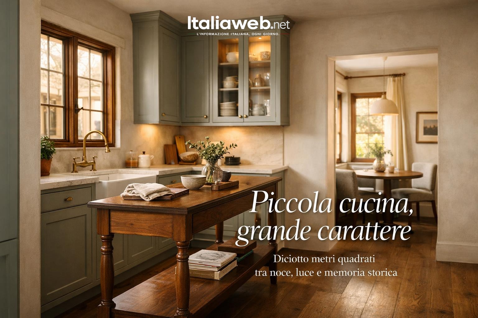 Una cucina di 18 metri quadrati dove ogni centimetro diventa stile