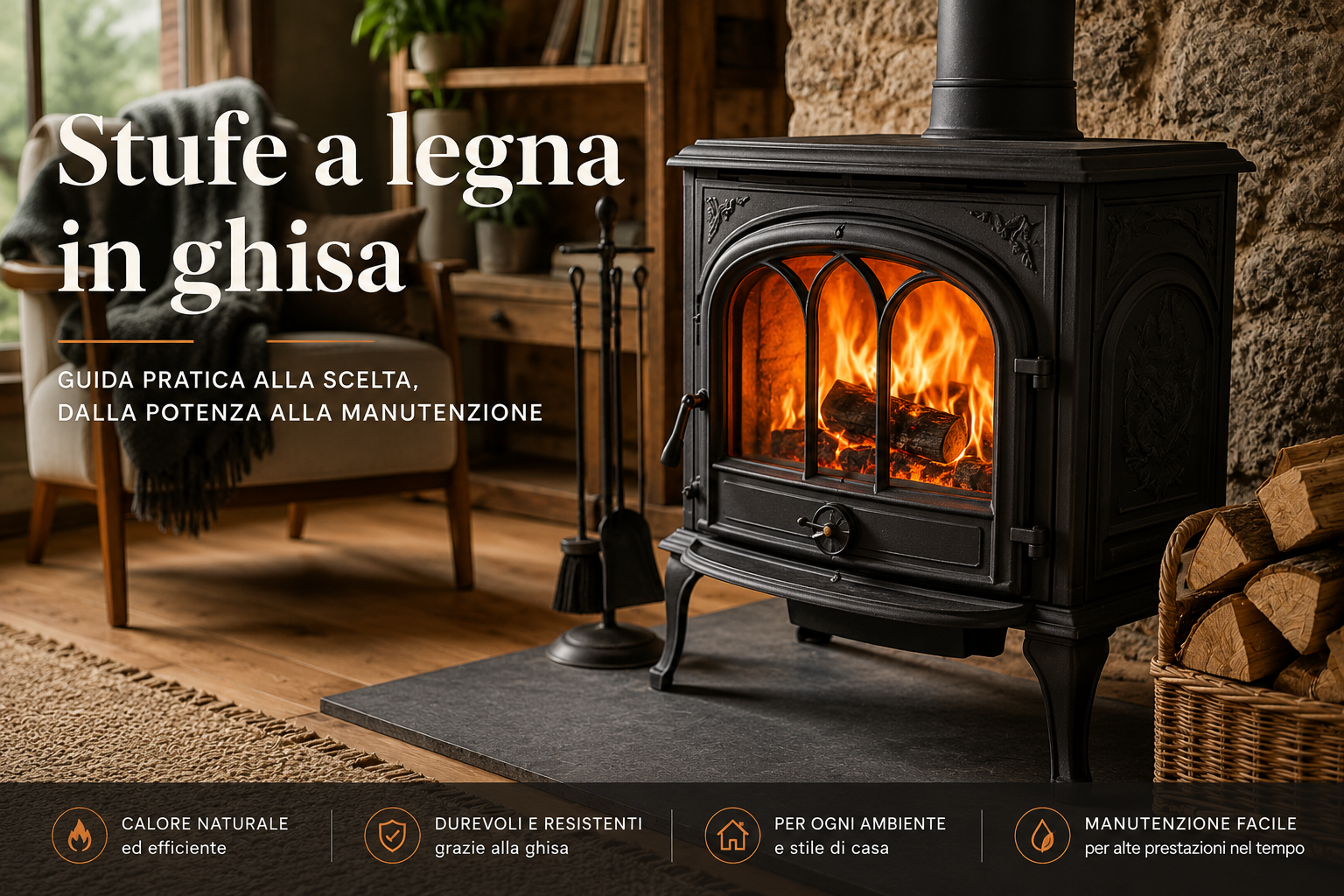 Stufa a legna in ghisa